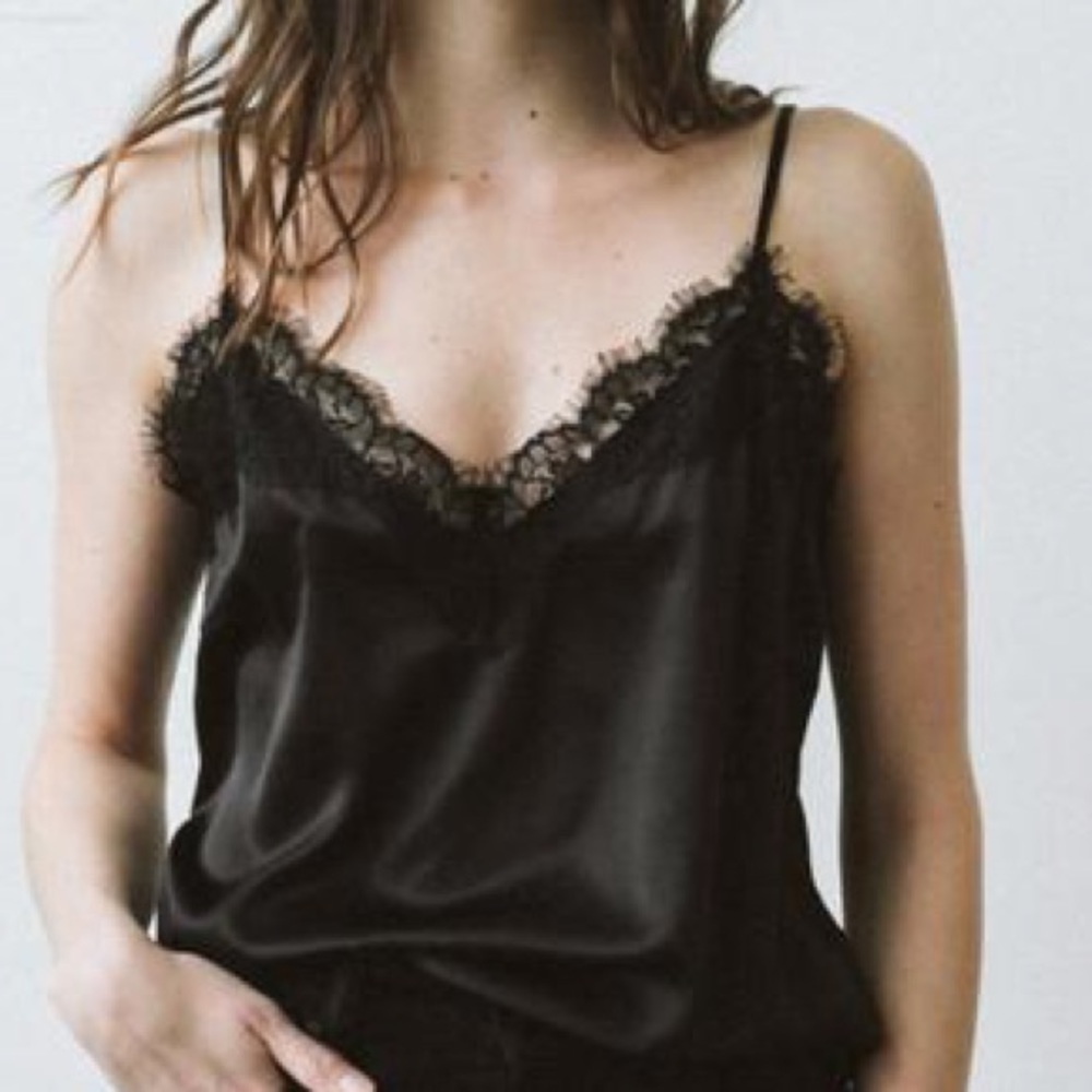 NWT Brunette the Label Chloe Camisole (Black) M-L